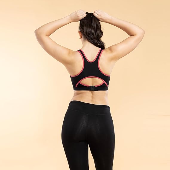 Enamor Side Shaper Panel Cotton Medium Impact Sports Bra – Fixed Cups, Bounce Control, Wider Racer Back, Padded, Wirefree, High Coverage SB38